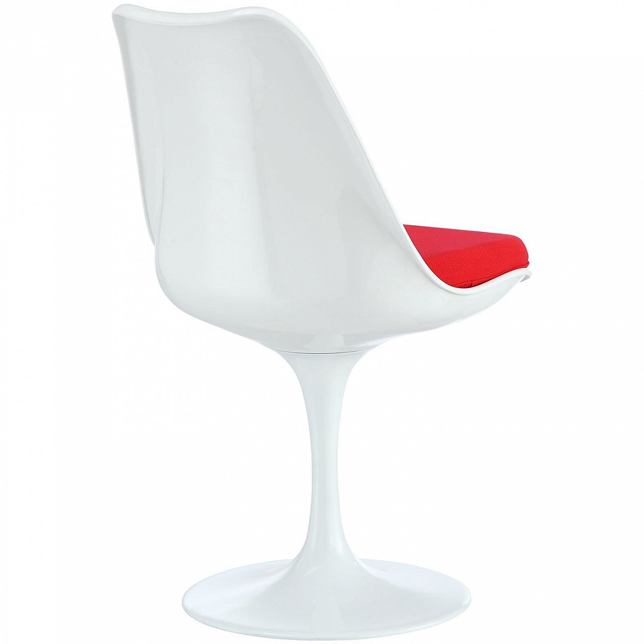 Стул пластиковый белый с красной подушкой Eero Saarinen Style Tulip Chair SOHO DESIGN ДИЗАЙНЕРСКИЕ, TULIP 131548 Белый;красный  - Вид №2