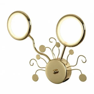 Бра светодиодное на 2 лампы золотое Dominium 2321-2W FAVOURITE DOMINIUM 00-3931445 Золото;прозрачный