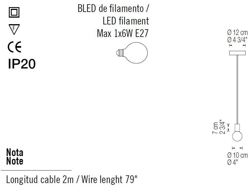 fambuena Подвесной светильник из металла Sphere 6060 - Вид №2