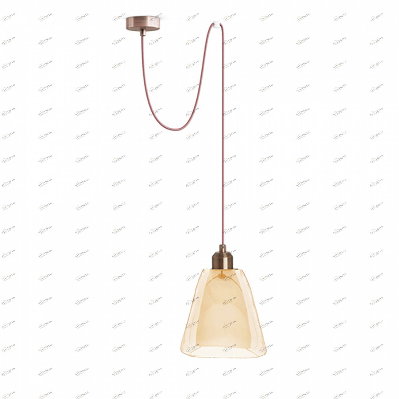 Светильник подвесной с янтарным плафоном античная медь PND.105.01.06.028.AC-S.29.AM 33 ИДЕИ  00-3973806 Медь;оранжевый Santreyd 