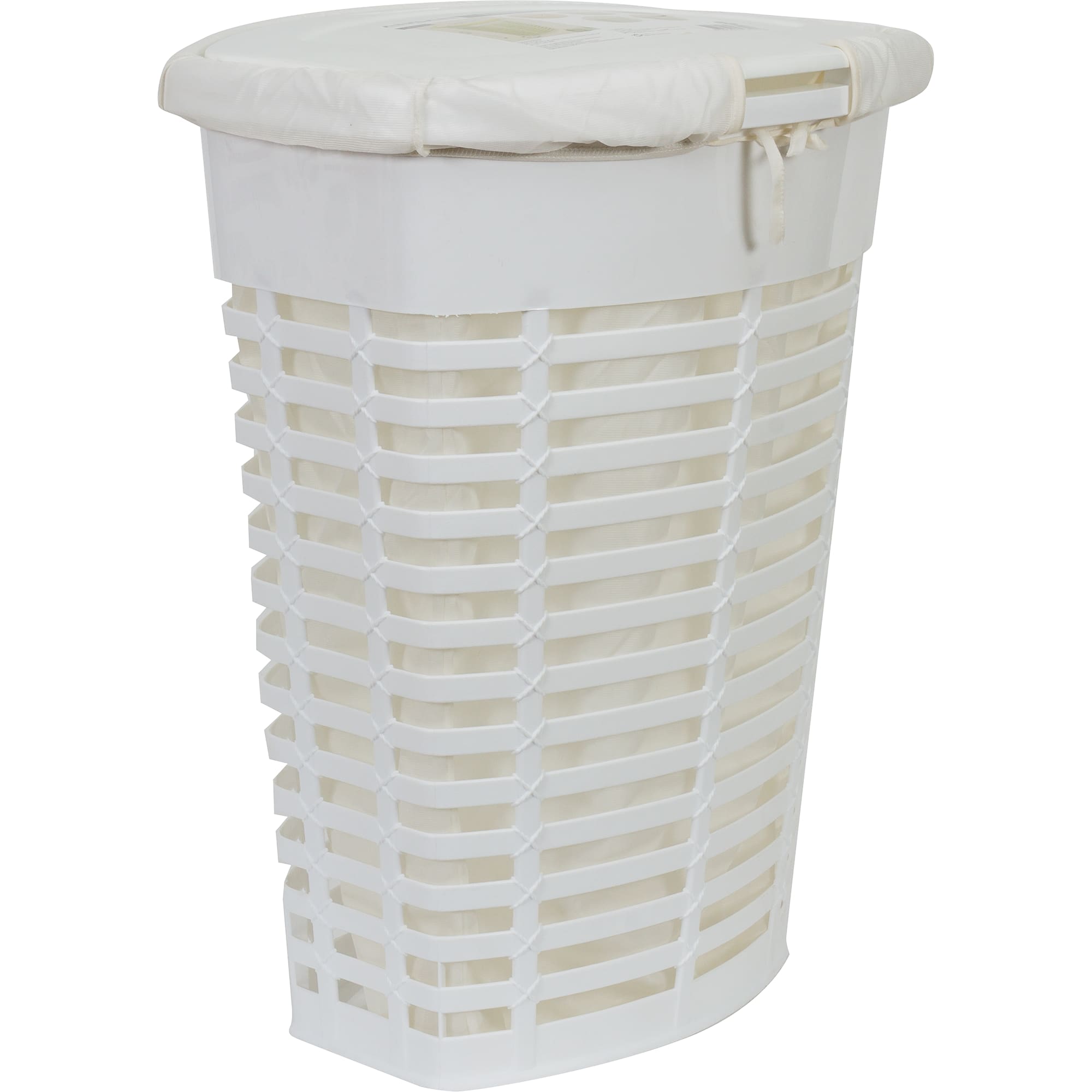 82118691 Корзина для белья с чехлом, 470х360х600 мм, цвет белый PALM Santreyd