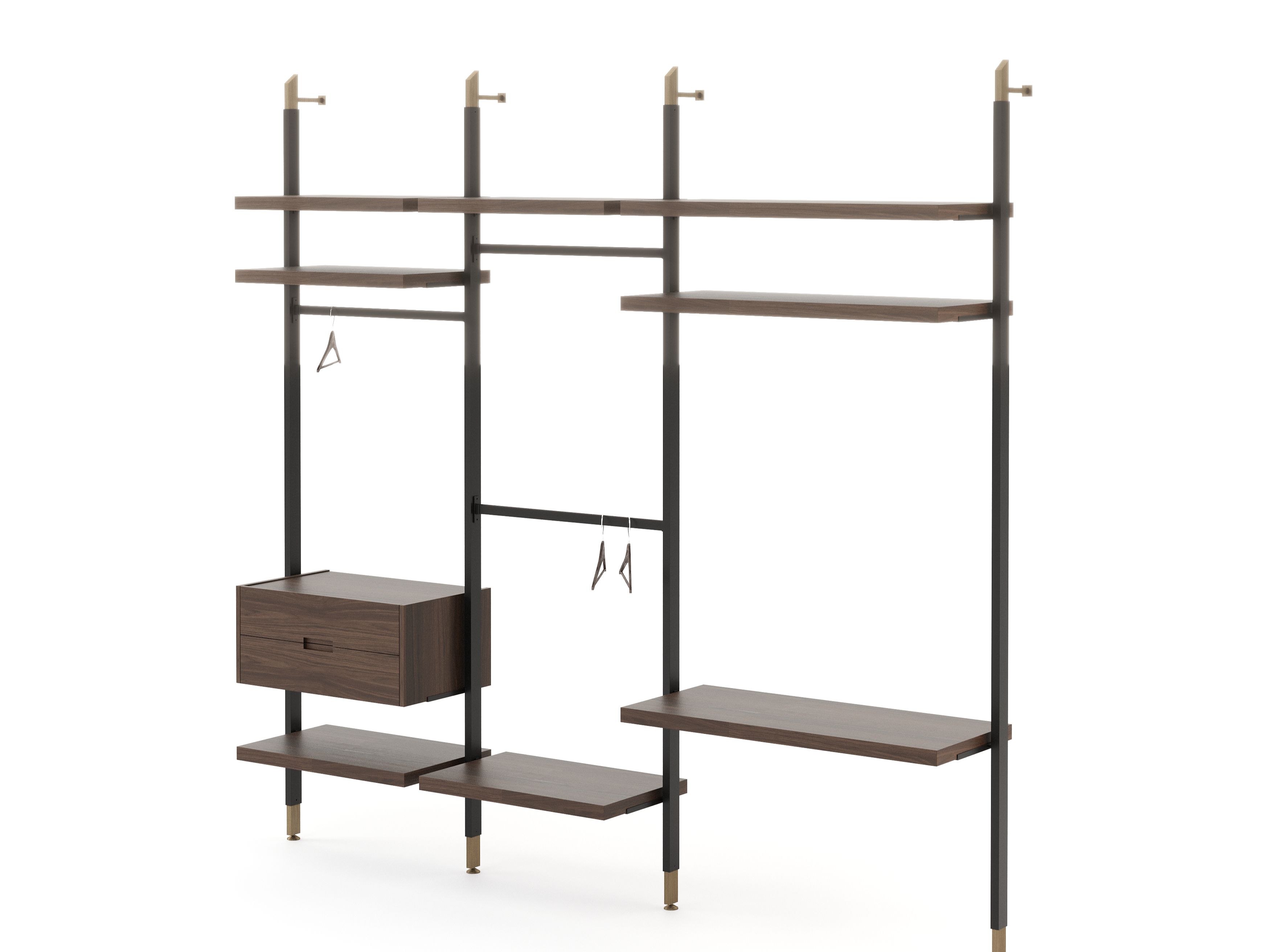 Модульная гардеробная из грецкого ореха Stylish Club His &amp ARCH-00046681 - Вид №1