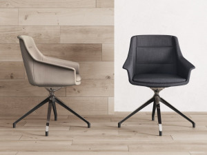 Тканевый поворотный стул с подлокотниками