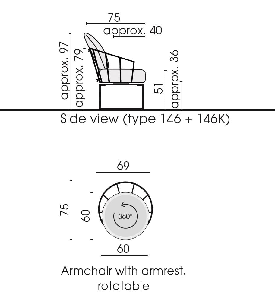 Тканевое садовое кресло с подлокотниками Bullfrog OD GIN ARCH-00092988 - Вид №2