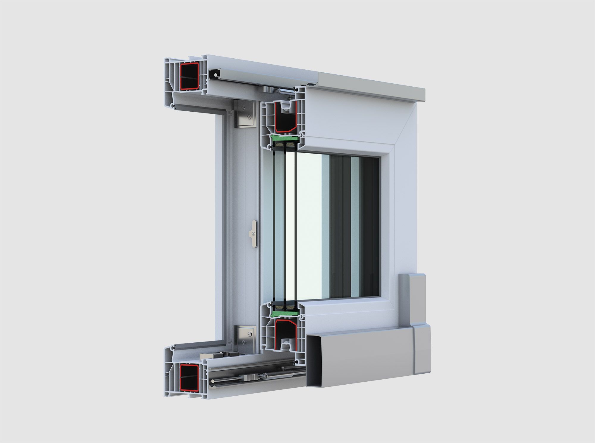Копланарное раздвижное окно из ПВХ QFORT Paysage ARCH-00010505
