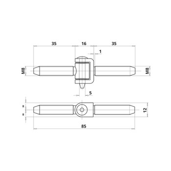 Abloy M8x35 14 FE ME kompl петля ASSA ABLOY LK01-591