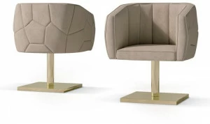 Carpanese Home Вращающееся кресло из нубука с подлокотниками Contemporary 7519