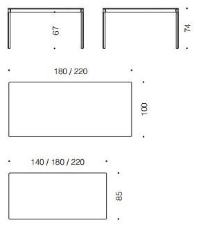 Desalto Прямоугольный обеденный стол из стали с ящиками Icaro 015 sun-id-1388389 - Вид №3