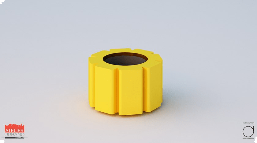 DIMCAR Низкая кашпо для общественных мест из оцинкованной стали Flora G465-bis - Вид №1