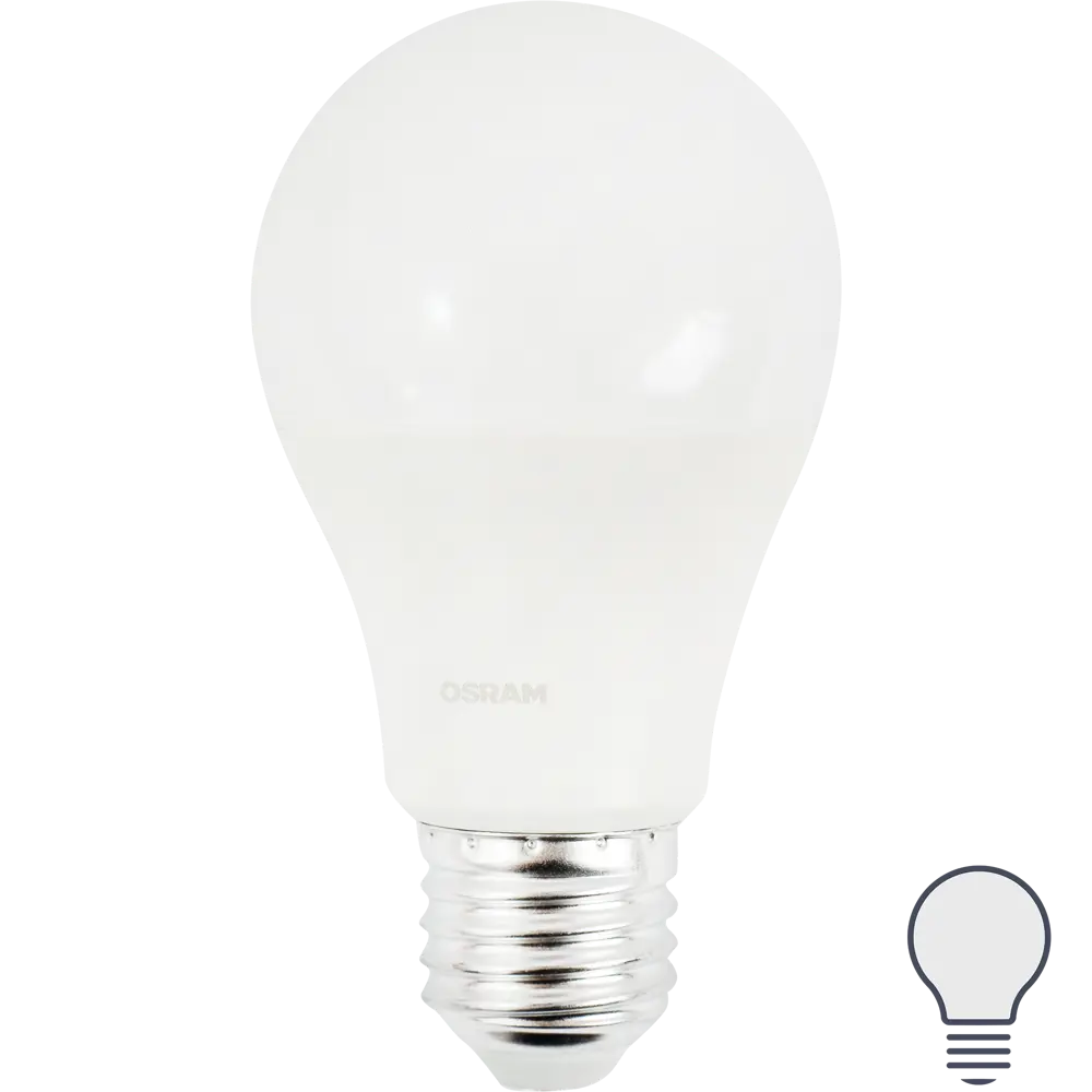 Лампа светодиодная Е27 220 В 7 Вт груша 600 лм, холодный свет OSRAM STLM-2089941