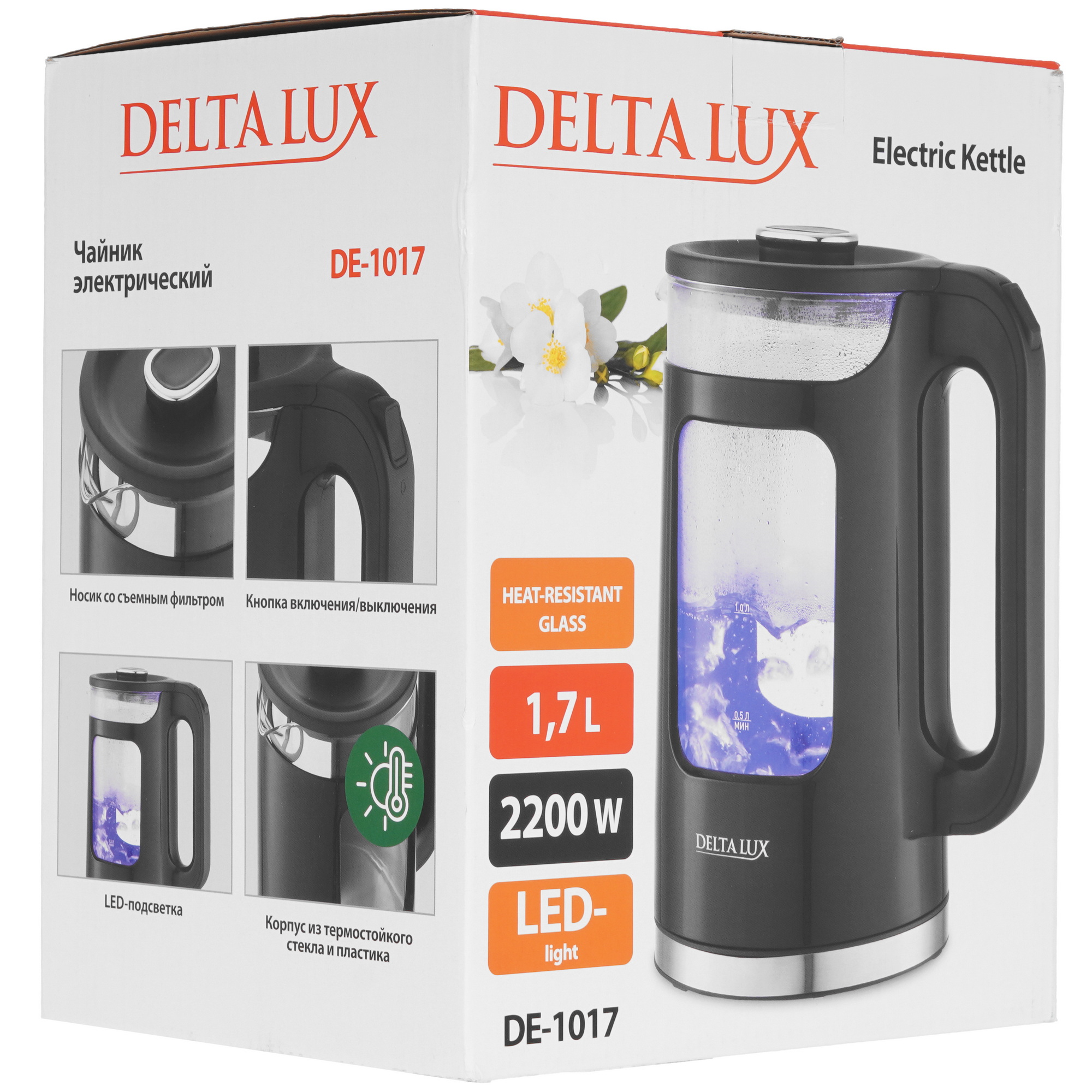9211949 Электрочайник Delta Lux DE-1017 черный STDN-0149430 - Вид №7
