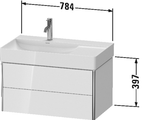 XS416804343 XSquare Тумбочка подвесная Базальт матовый, декор Duravit - Вид №1