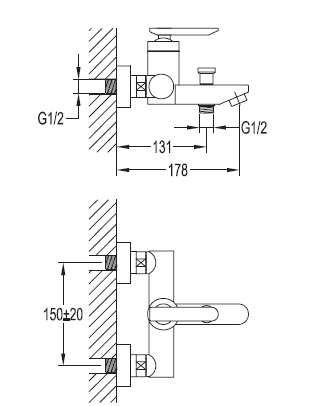 Смеситель для ванны и душа Cezares SIESTA-F-VD-01 - Вид №1
