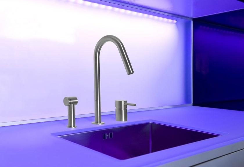 MGS Смеситель для кухни из нержавеющей стали на два отверстия с выдвижным ручным душем F2 sun-id-1404043 - Вид №1