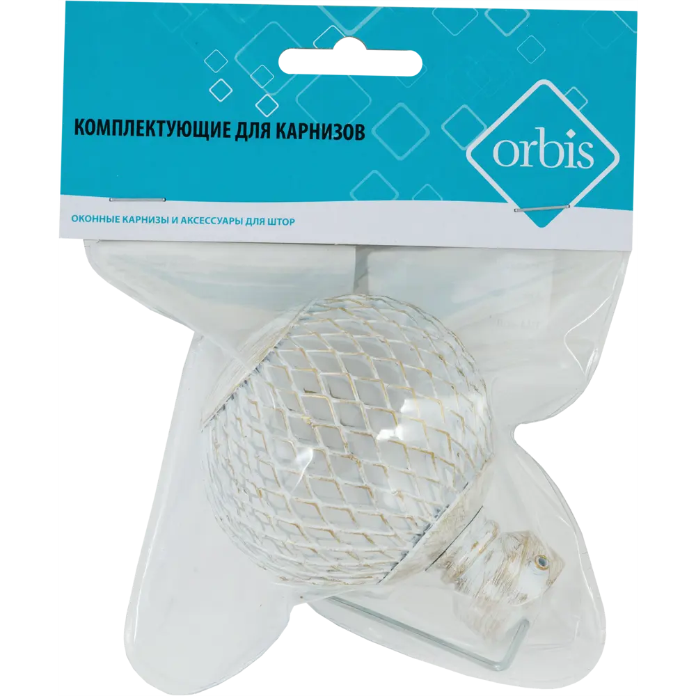 Наконечник Orbis Шар сетка металл цвет серебро 7.6 см 1шт. 86015668 STLM-2058529  - Вид №2