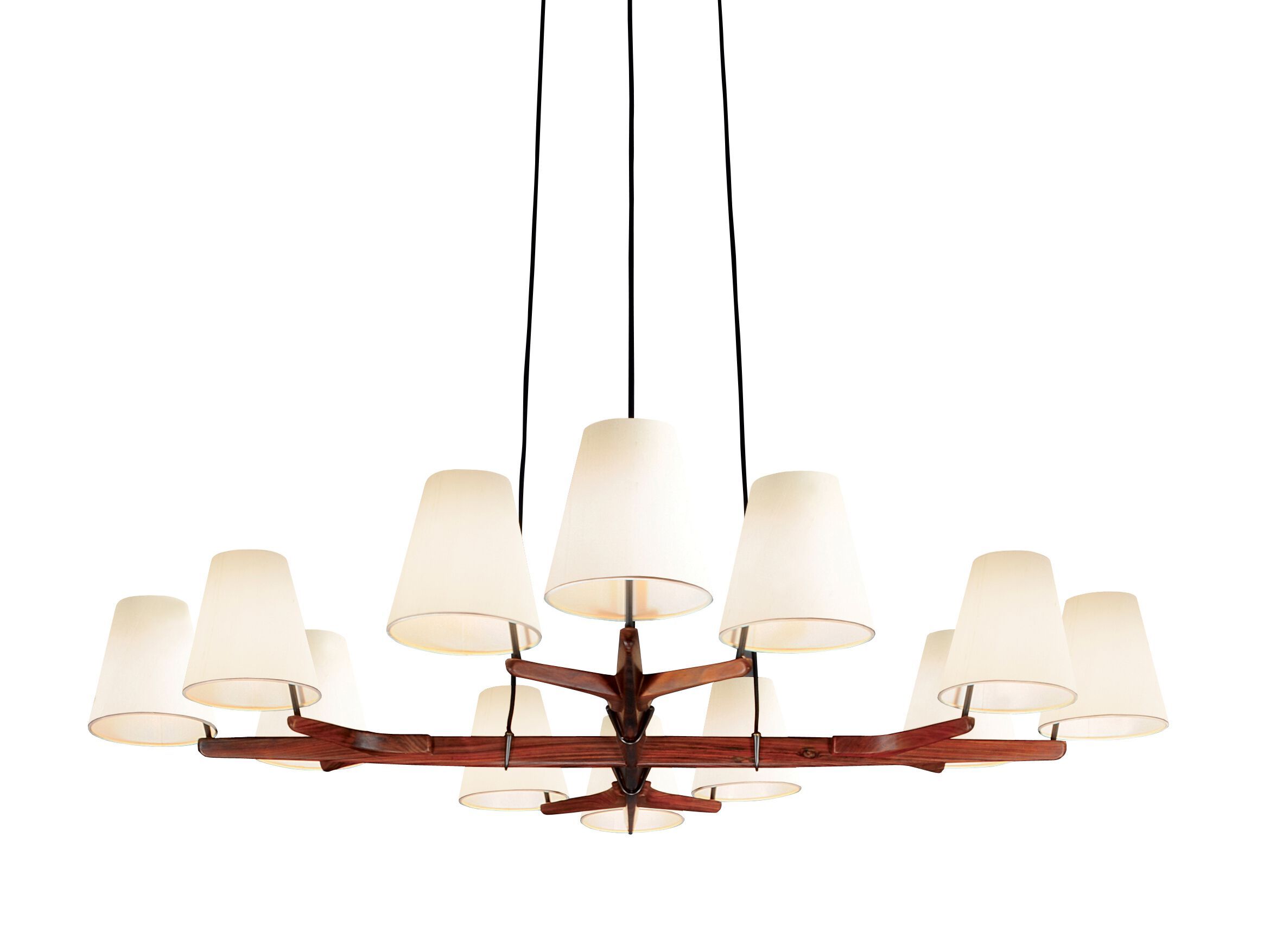 Подвесной светильник из дерева и шелка Kalmar HOLZSTERN ARCH-00128508