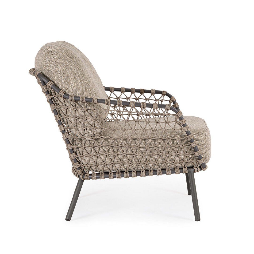 Веревочное и тканевое садовое кресло с подлокотниками BIZZOTTO Ivissa ARCH-00152948 - Вид №5