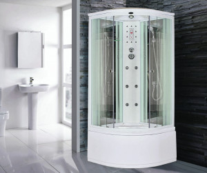 Душевая кабина NG-709-01N (1000х1000х2200) высокий поддон(48см) стекло ПОЛОСАТОЕ ФОРСУНКИ