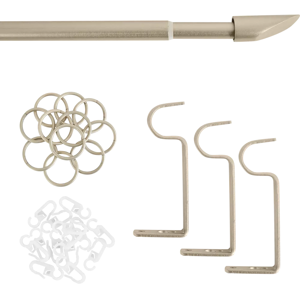 Карниз однорядный раздвижной d19/16 мм наконечник скол 160-320 см цвет сталь ORBIS STLM-2209713 - Вид №1