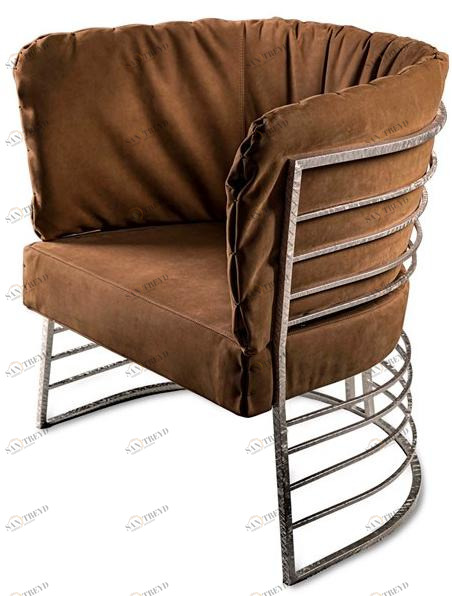 HESSENTIA | Cornelio Cappellini Кожаное кресло с основанием из латуни, отшлифованной вручную Faraday Santreyd sun-id-1419801