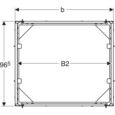 GEBERIT 461.454.00.1 Монтажная коробка Geberit GIS для зеркального шкафа Geberit ONE  - Вид №3