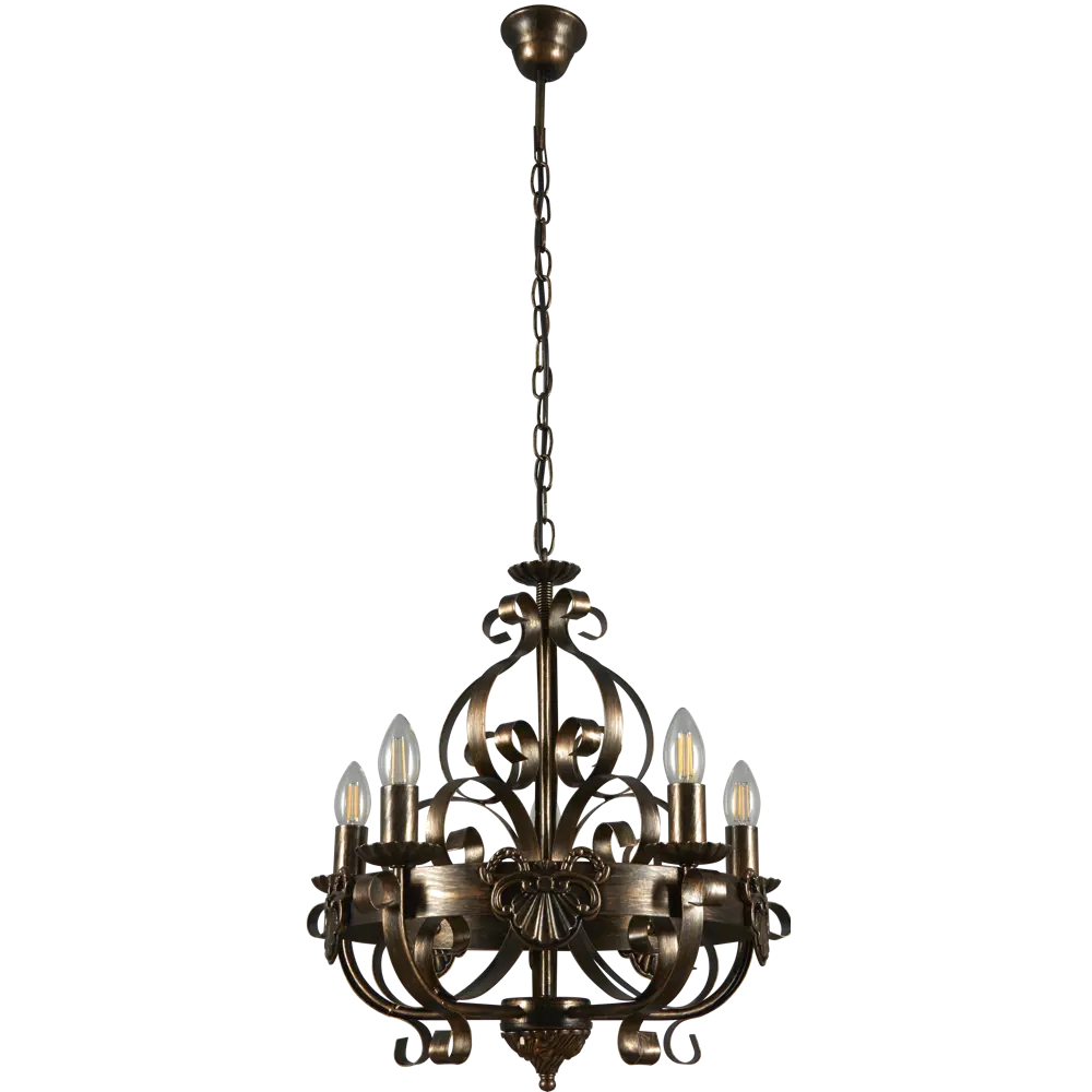 Люстра подвесная Vitaluce Kantri 5 ламп 15м² Е14 цвет черненое золото STLM-2145705 - Вид №3