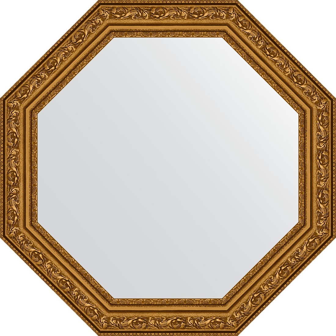BY 3688 Зеркало в багетной раме - виньетка состаренное золото 56 mm EVOFORM Octagon