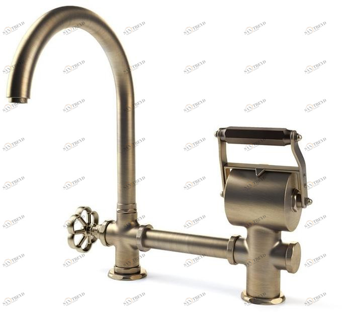 Officine Gullo Смеситель для кухни из латуни с одним отверстием для настольного монтажа sun-id-1346724