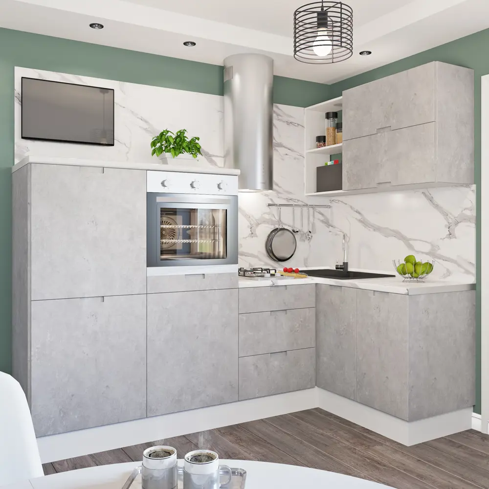 Фасад для кухонного шкафа Берлин 44.7x76.5 см Delinia ID МДФ цвет серый STLM-2194006 - Вид №14