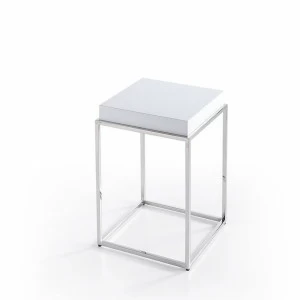 Приставной столик деревянный с металлическими ножками белый от Angel Cerda ANGEL CERDA  00-3865534 Белый;хром