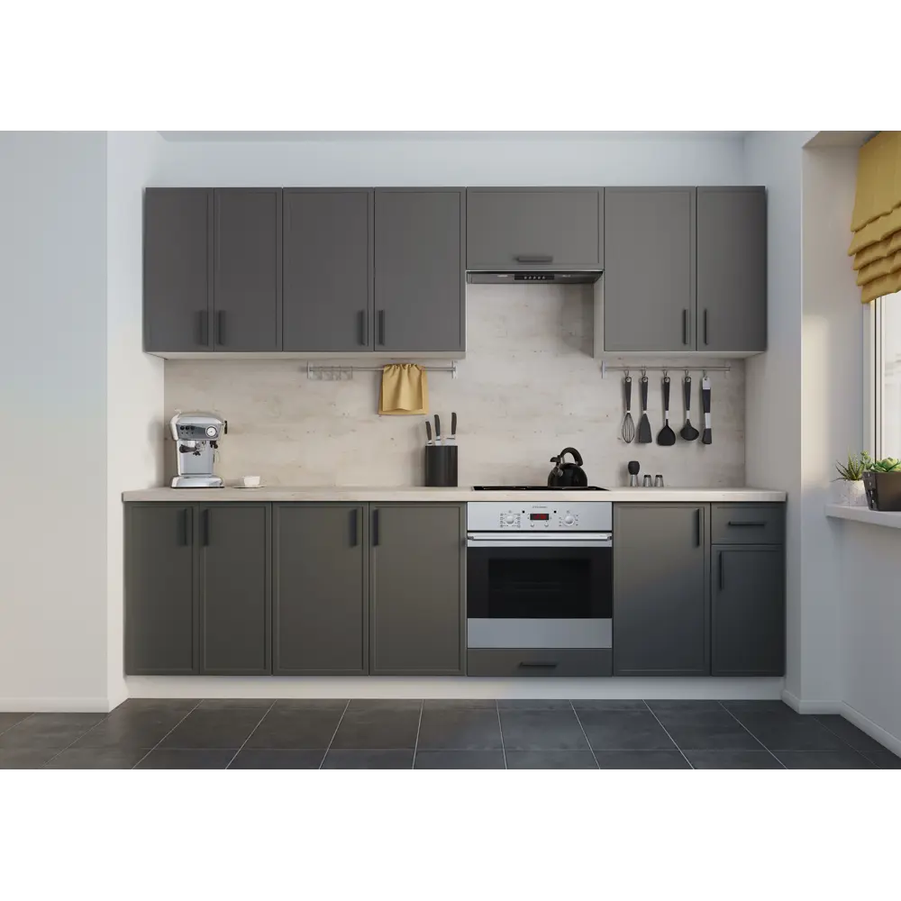 DELINIA Шкаф напольный Неро графит 80х82.5х58 см для современной кухни 86586488 STLM-0070501 - Вид №8