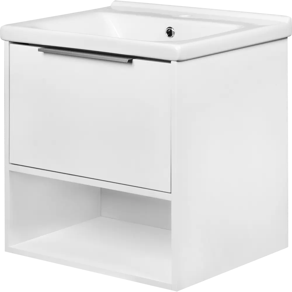 Тумба под раковину подвесная «Дана» 60 см цвет белый глянец SANFLOR STLM-2026447 - Вид №1