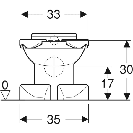 212000000 Детский напольный унитаз Geberit Bambini, вертикальный смыв, дизайн в виде львиной лапы Geberit  - Вид №3