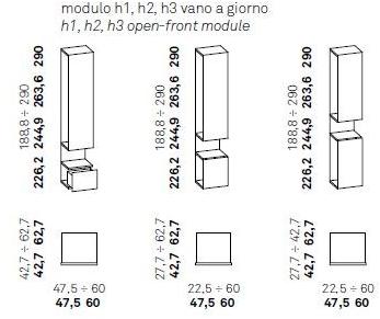 Caccaro Гардероб с ящиками и открытыми отделениями Grid sun-id-1392617 - Вид №5