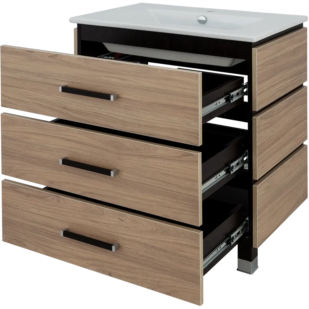 Тумба под раковину напольная «Торонто» 75 см, цвет швейцарский вяз SANFLOR STLM-2194358 - Вид №2