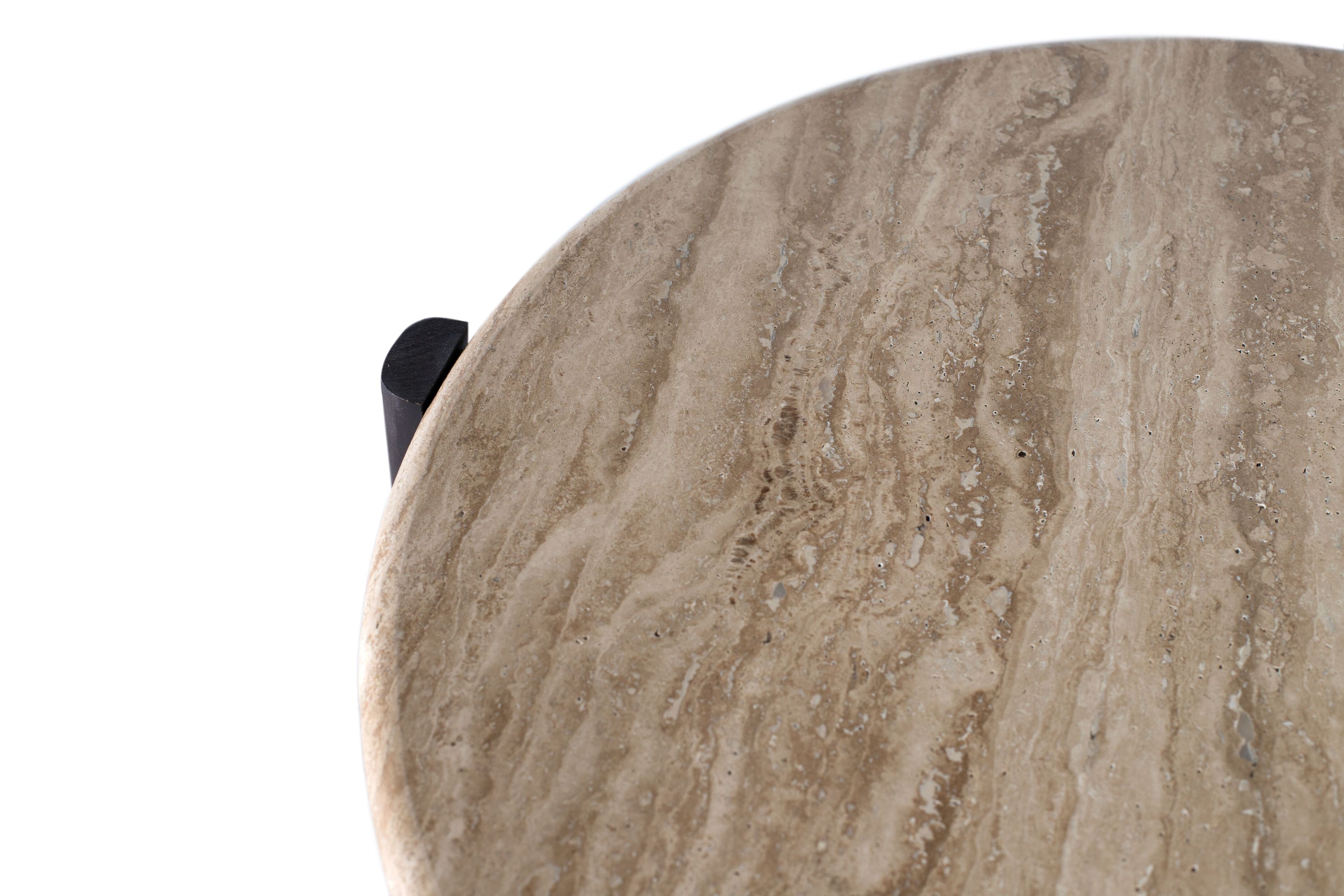 Травертин круглый журнальный столик Giner y Colomer 1658 ARCH-00024141 - Вид №2