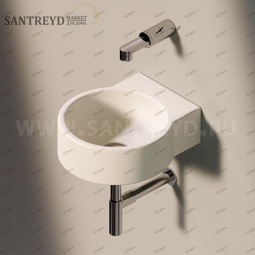 50599003 Подвесная раковина настенная круглая Ceramica Flaminia Twin бежевая