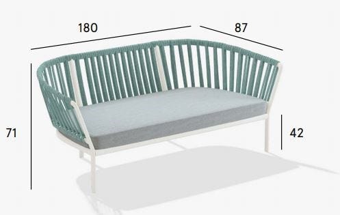 2-местный садовый диван из алюминия и ткани FAST Ria ARCH-00067894 - Вид №4