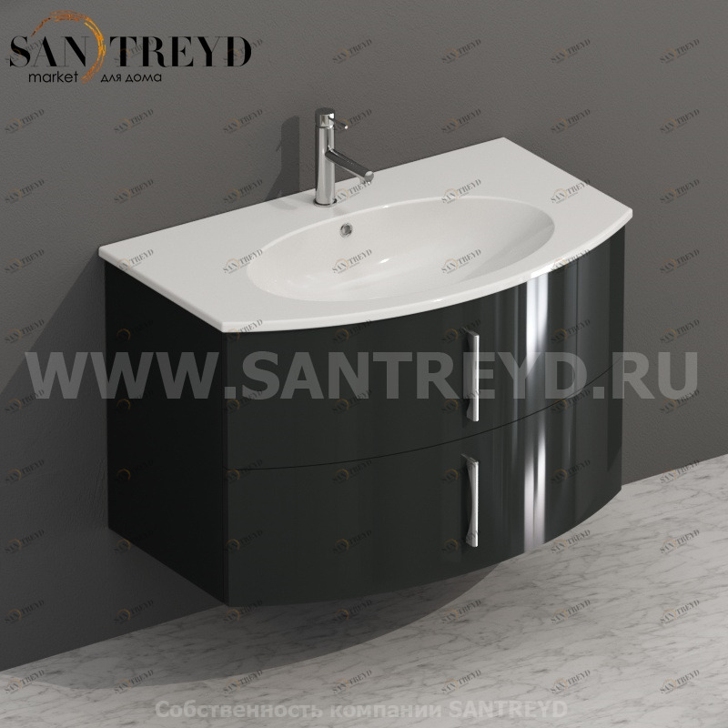MDMC80Y160 Тумба с двумя ящиками 78 см серая Globo 4ALL Италия Ceramica Globo