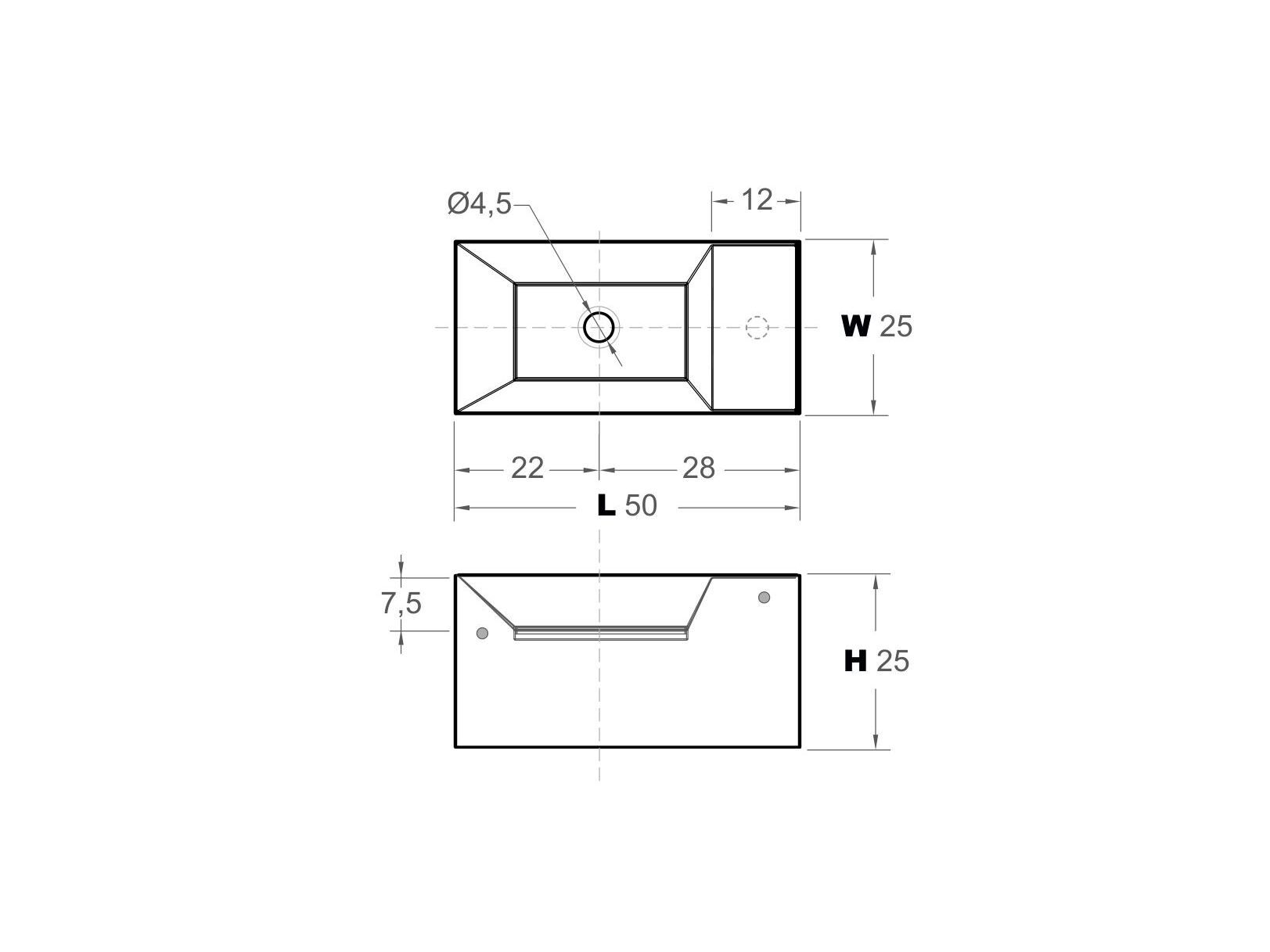 Прямоугольная столешница для мытья рук Inbani ARCH-00037667 - Вид №3