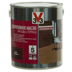 Масло для террас V33 цвет орех 2.5 л