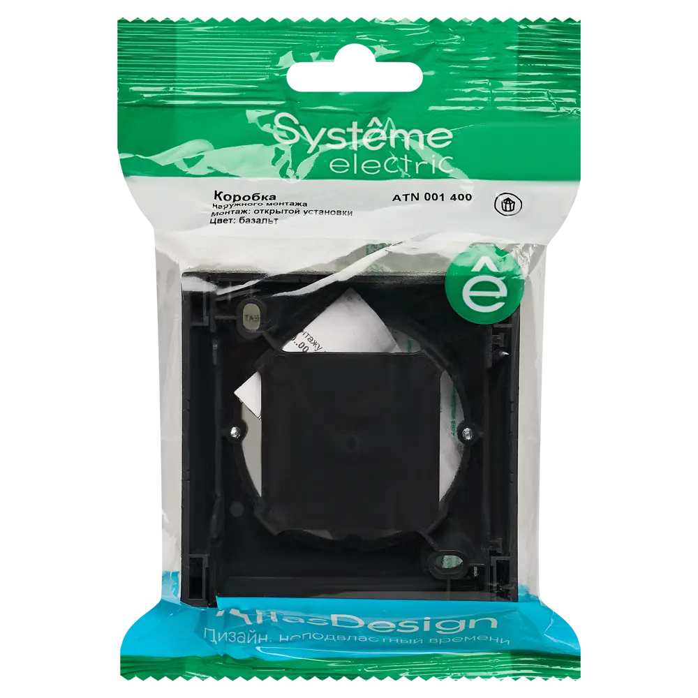 Монтажная коробка под выключатель или розетку Systeme Electric AtlasDesign 85x85 мм IP20 цвет базальт STLM-2006911 - Вид №5
