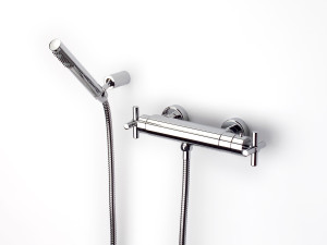 Хромированный латунный термостатический смеситель для душа с 3 отверстиями