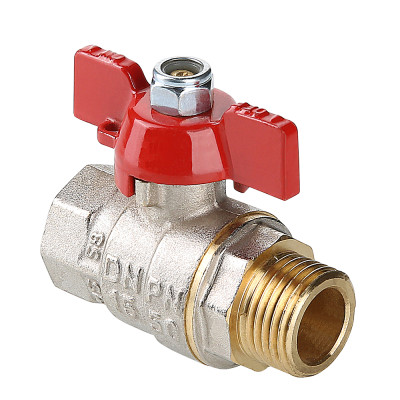 S.218.04 Кран шаровой ENOLGAS BASIC с ручкой «бабочкой» и внутренней/наружной резьбой Valtec 1/2" 