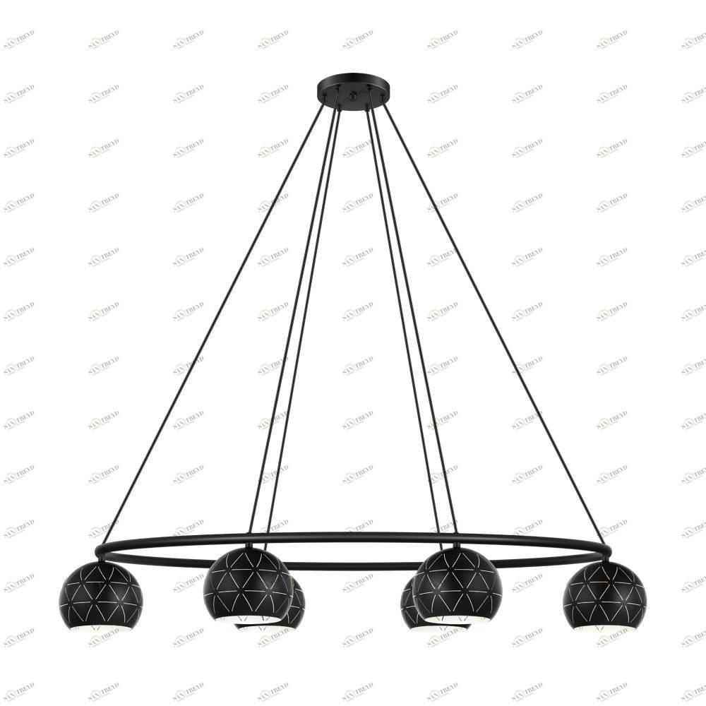 Люстра подвесная черная 6 ламп Eglo Cantallops 98456 EGLO ДИЗАЙНЕРСКИЕ, CANTALLOPS 00-3834121 Черный 