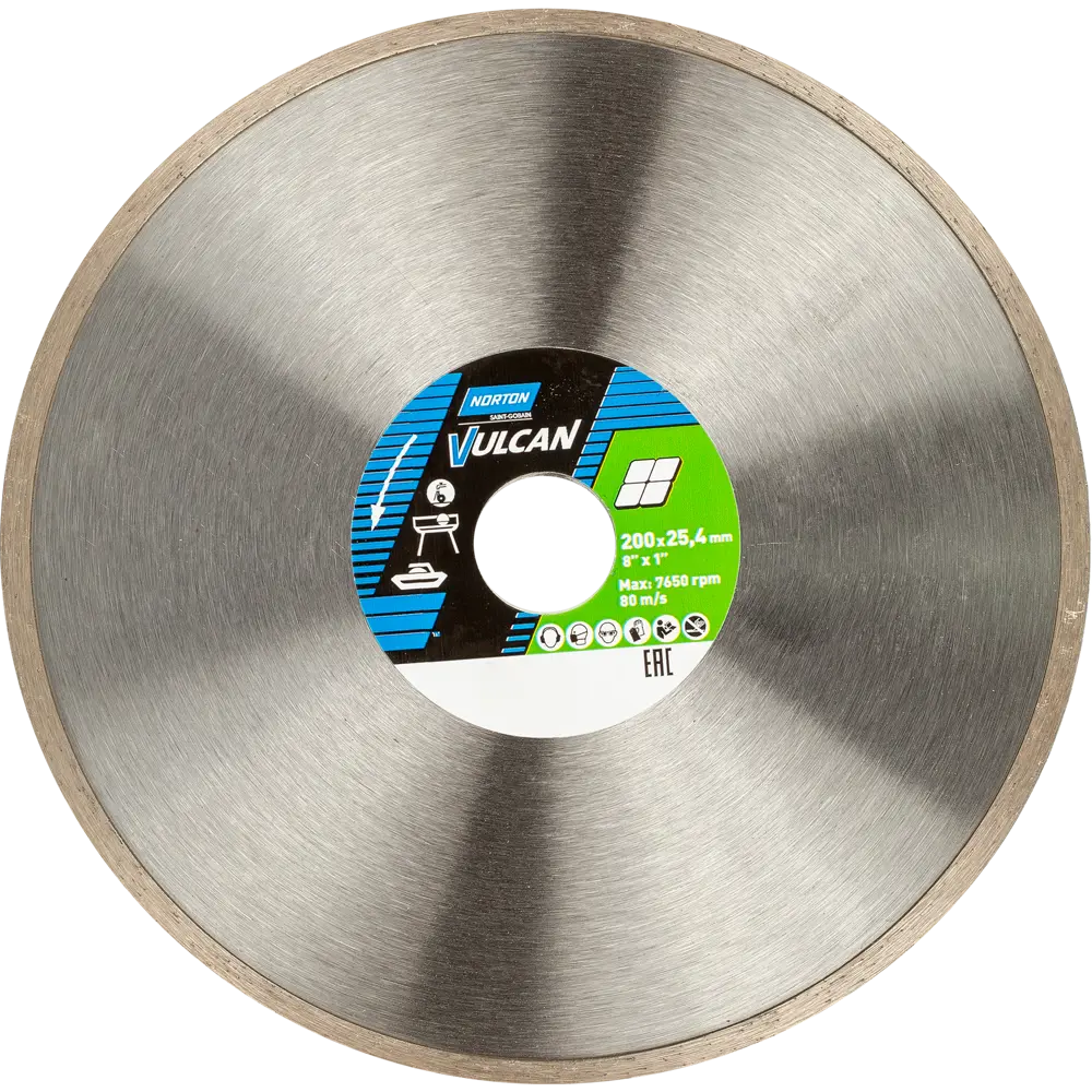 Диск алмазный по керамике Norton Vulcan Tile 70184625183 сплошной 200x25.4x1.7 мм STLM-2043693