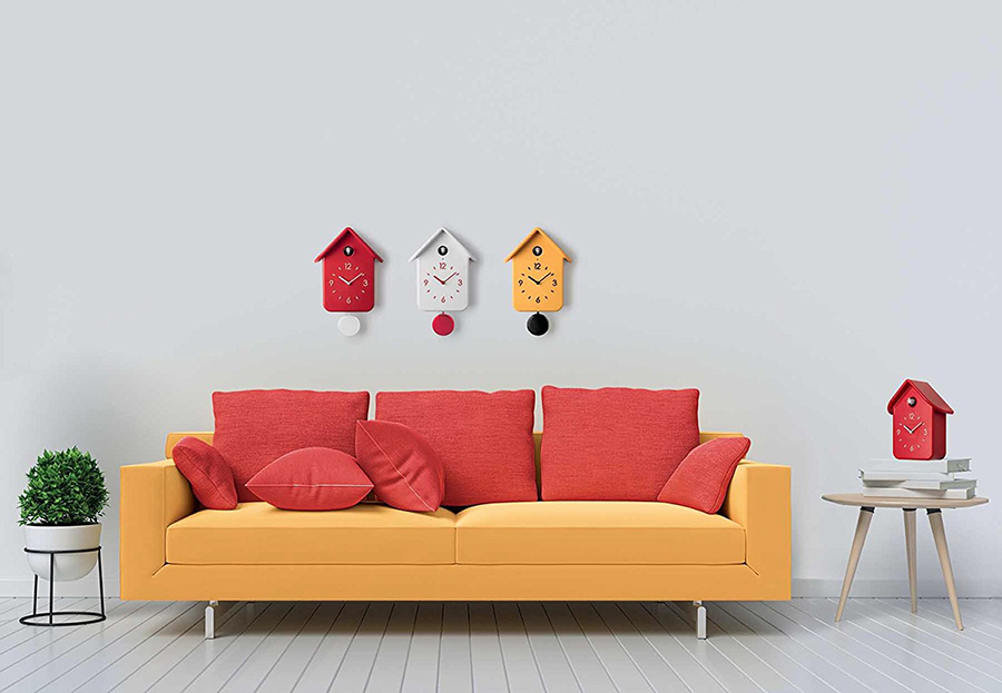 Часы с кукушкой qq жёлтые GUZZINI ДИЗАЙНЕРСКИЕ 253337 Оранжевый  - Вид №1