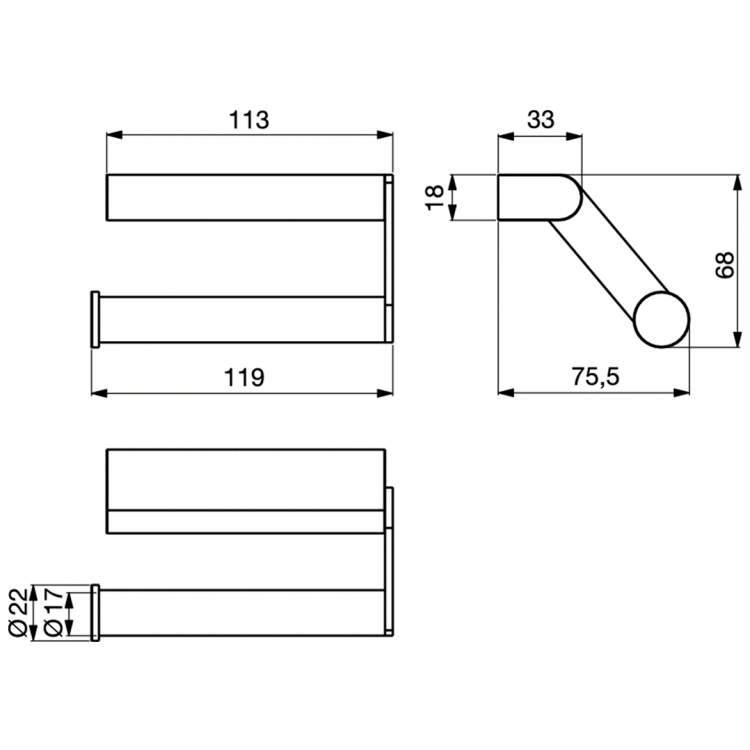 N1381AA Держатель для туалетной бумаги Ideal Standard CONNECT - Вид №2