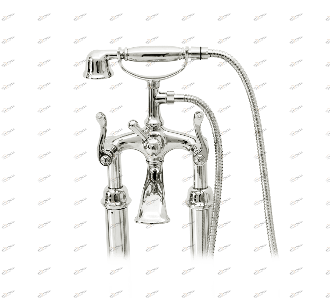 Gentry Home Смеситель для умывальника на три отверстия с выдвижным краном Tiffany Никель GH100718