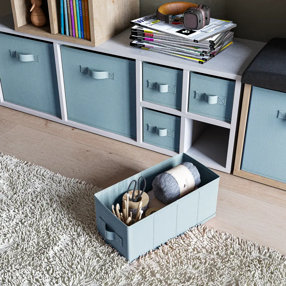 Короб Spaceo Fjord 15x31x15 см 6.9 л полиэстер цвет голубой Kub STLM-2078677